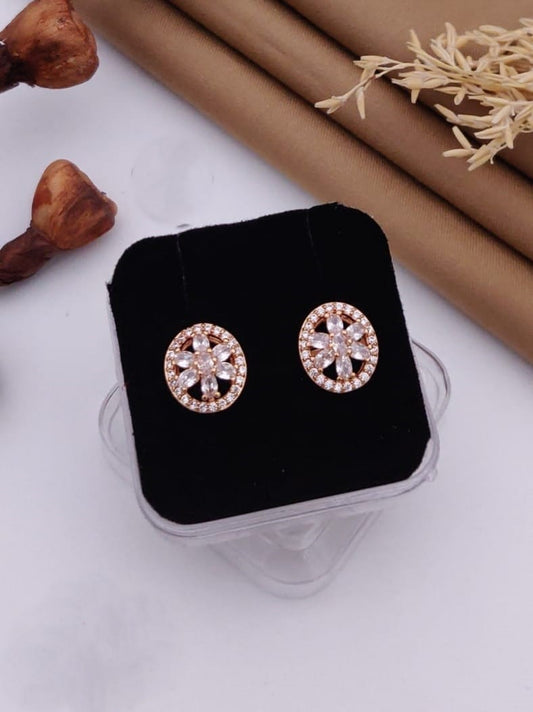 Elegant Floral Oval  Stud Earrings
