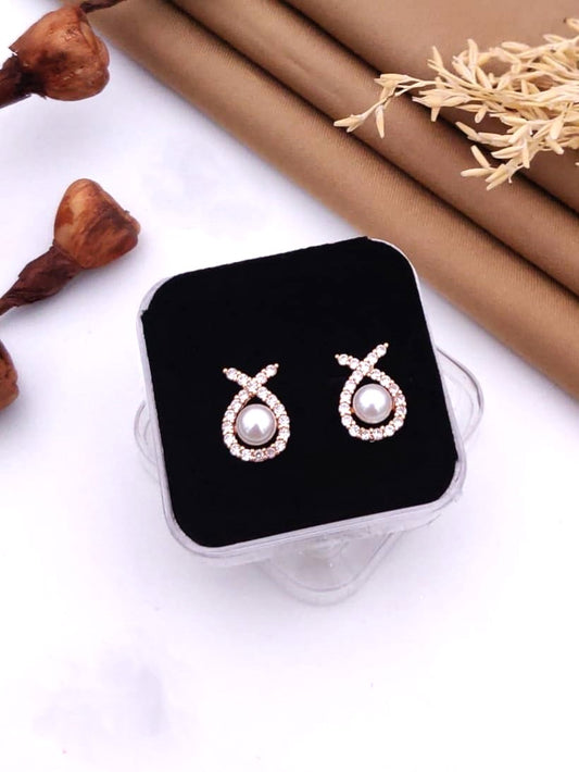 Pearl Drop Stud Earrings