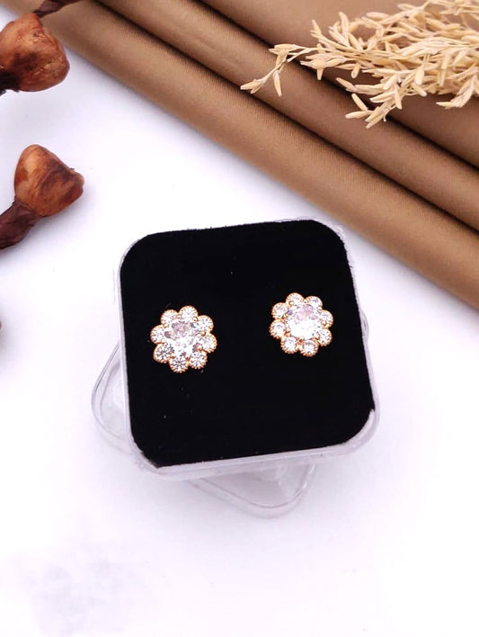Floral Sparkle Stud Earrings