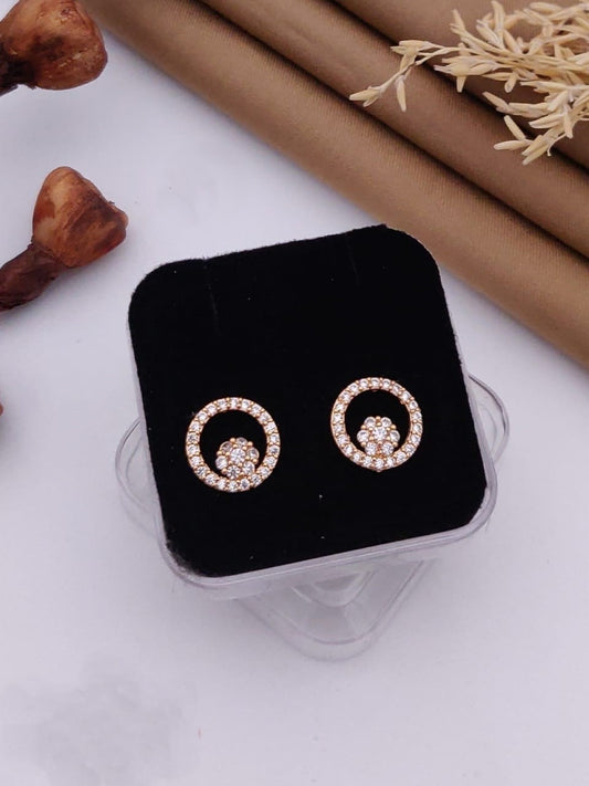 Floral Circle Stud Earrings