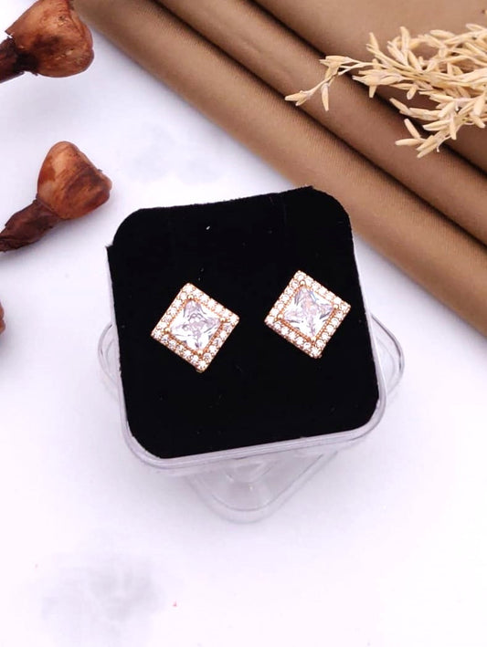 Square-Cut Stud Earrings